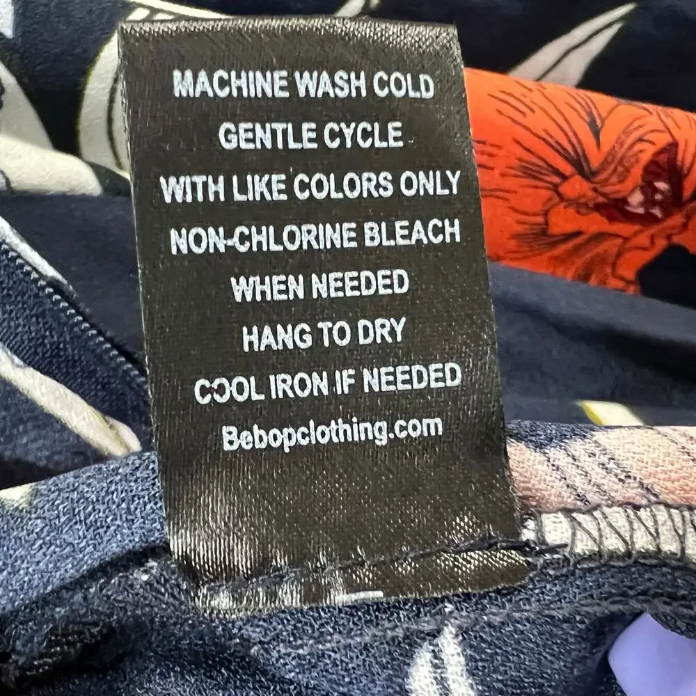 Gypsies & Moondust Jumpsuit‎ XL Navy Blue Floral Lace Up Wide Leg Tropical Boho